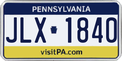 PA license plate JLX1840