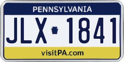 PA license plate JLX1841