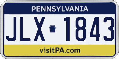 PA license plate JLX1843
