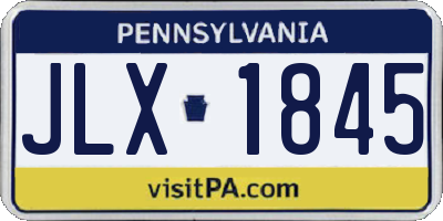 PA license plate JLX1845