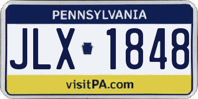 PA license plate JLX1848