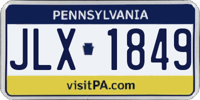PA license plate JLX1849