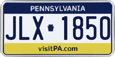 PA license plate JLX1850