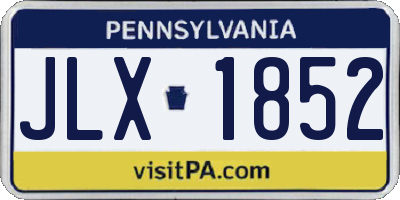 PA license plate JLX1852