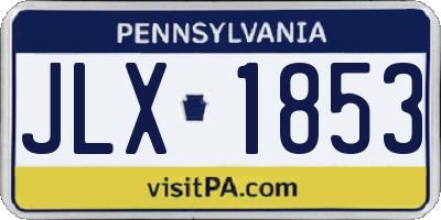 PA license plate JLX1853