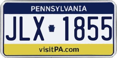 PA license plate JLX1855