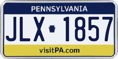 PA license plate JLX1857