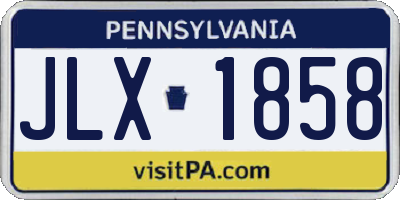 PA license plate JLX1858