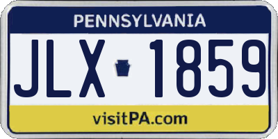 PA license plate JLX1859