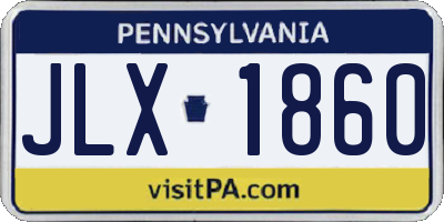 PA license plate JLX1860
