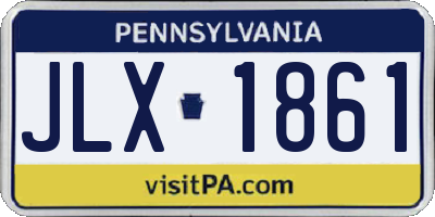 PA license plate JLX1861