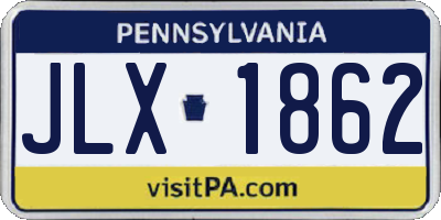 PA license plate JLX1862