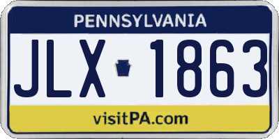 PA license plate JLX1863