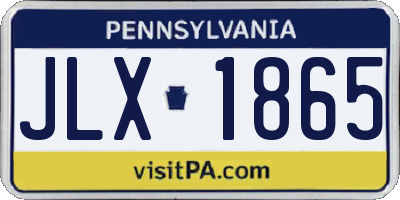 PA license plate JLX1865