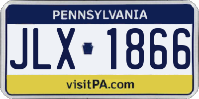 PA license plate JLX1866