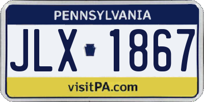 PA license plate JLX1867