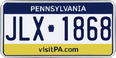 PA license plate JLX1868