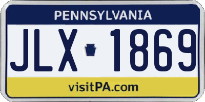 PA license plate JLX1869