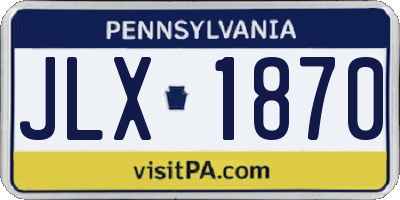 PA license plate JLX1870