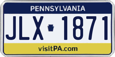PA license plate JLX1871