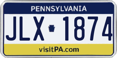 PA license plate JLX1874