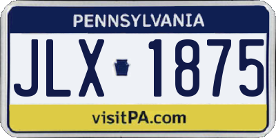 PA license plate JLX1875