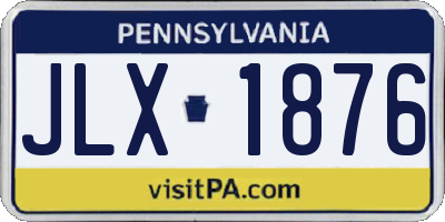 PA license plate JLX1876