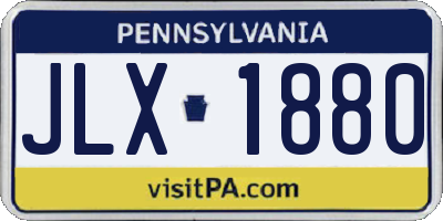 PA license plate JLX1880