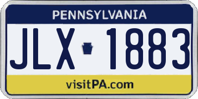 PA license plate JLX1883