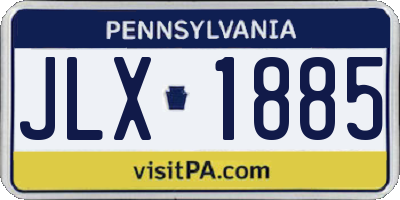 PA license plate JLX1885