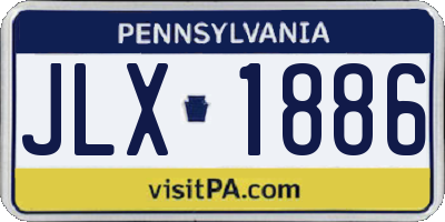 PA license plate JLX1886