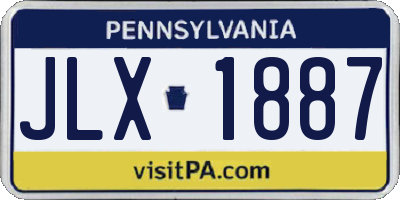 PA license plate JLX1887