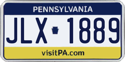 PA license plate JLX1889