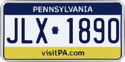 PA license plate JLX1890