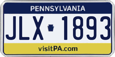 PA license plate JLX1893