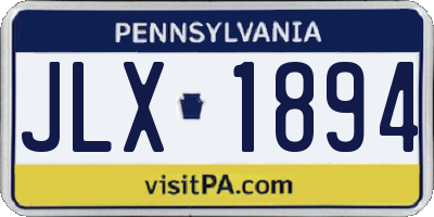 PA license plate JLX1894