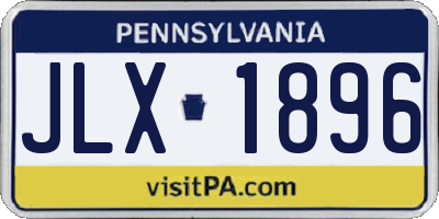PA license plate JLX1896
