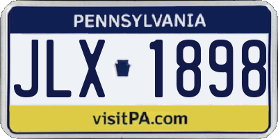 PA license plate JLX1898