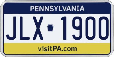 PA license plate JLX1900