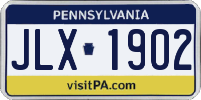 PA license plate JLX1902