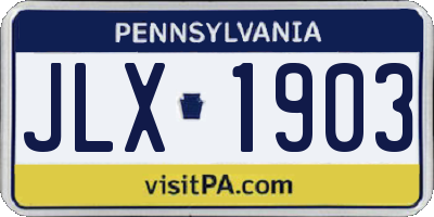 PA license plate JLX1903