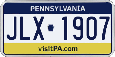 PA license plate JLX1907