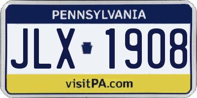 PA license plate JLX1908