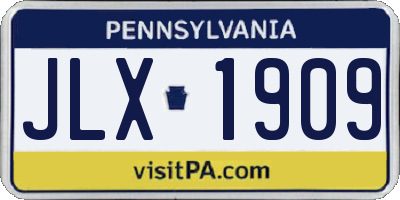 PA license plate JLX1909