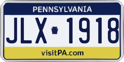 PA license plate JLX1918