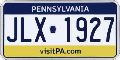 PA license plate JLX1927