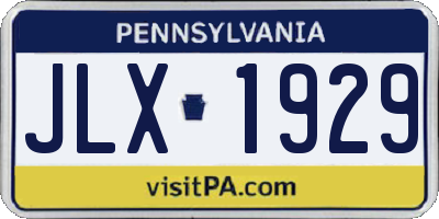 PA license plate JLX1929