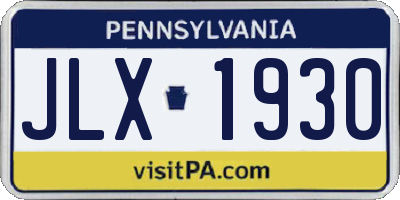 PA license plate JLX1930
