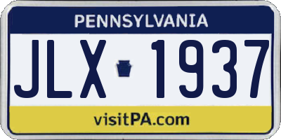 PA license plate JLX1937