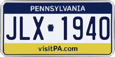 PA license plate JLX1940